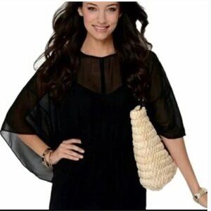 Tory Burch "Margarete" Black Tunic-Style Blouse with Camisole, SZ 12